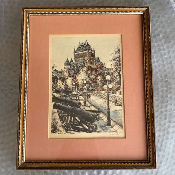 Vintage 1960s Serigraph Print, Quebec Rue Du Ramparts by Artist Nikola - Picture 1 of 5